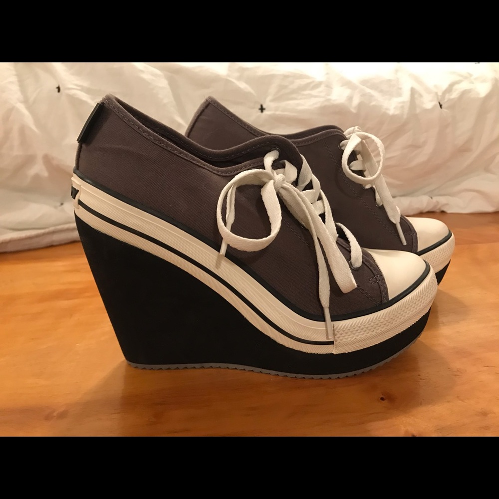 Wedge lace up sneakers